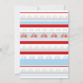 バイクの誕生日の自転車の乗車のパーティーの紫系統の男の子 招待状 (裏面)