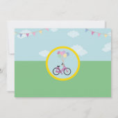 バイクの誕生日の自転車の乗車の気球のパーティーの写真 招待状 (裏面)