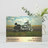 バイクの誕生日イベント写真招待状 招待状 (スタンド正面)
