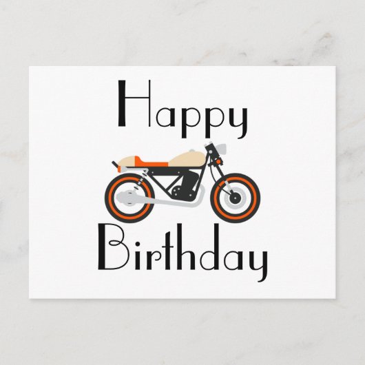 バイクの誕生日ポストカード ポストカード (正面)