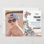 バイクの誕生日写真感謝カード サンキューカード (正面)