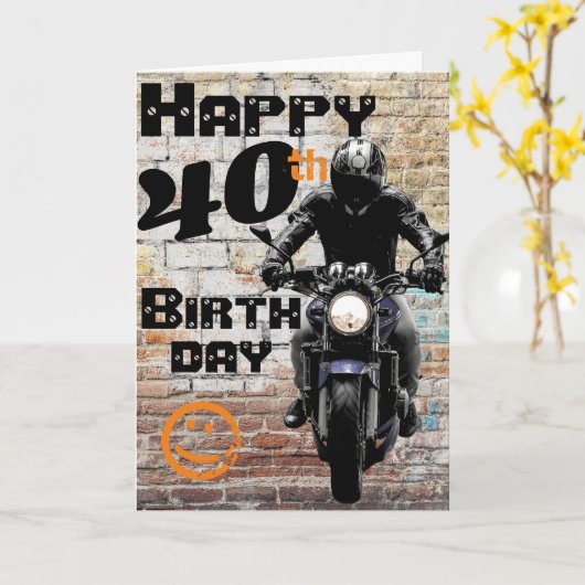 バイクの誕生日40番静得止 カード (黄色い花)