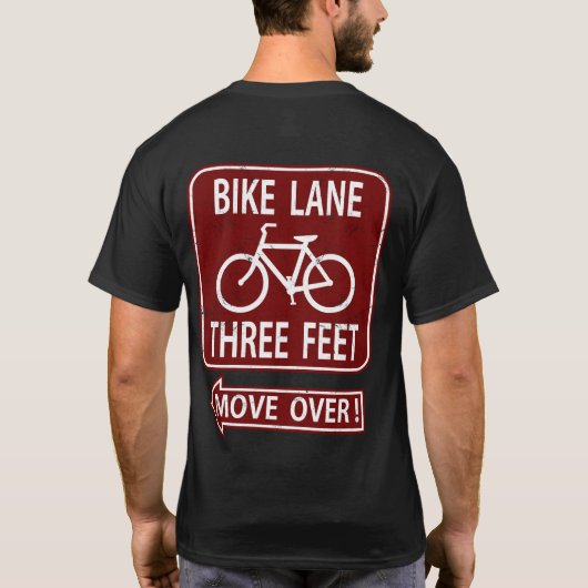 バイクの車線3つの足の移動! えんじ色Tシャツ Tシャツ (裏面)