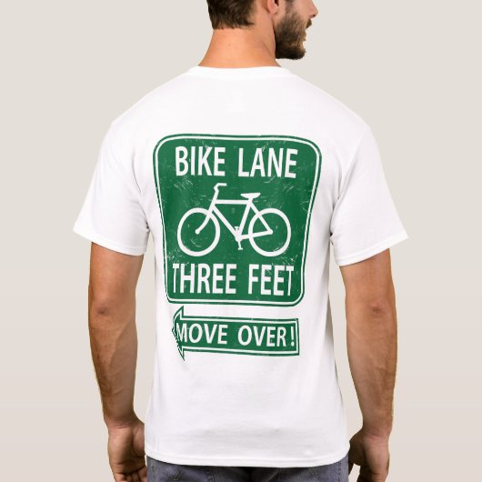 バイクの車線3つの足の移動! Tシャツの緑 Tシャツ (裏面)