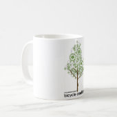 バイクの車輪は木で育ちます! コーヒーマグカップ (正面左)