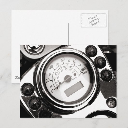 バイクの速度計 ポストカード (正面/裏面)