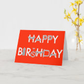 バイクの部品と様式化されるハッピーバースデー カード (黄色い花)