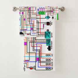 バイクの配線図 バスタオルセット