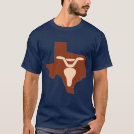 バイクの雄牛およびテキサス州のシルエット Tシャツ