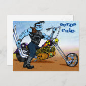 バイクの鬼が荒れ地を支配する ポストカード (正面/裏面)