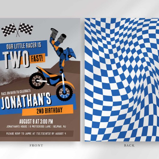 バイクの2歳誕生日招待状 招待状