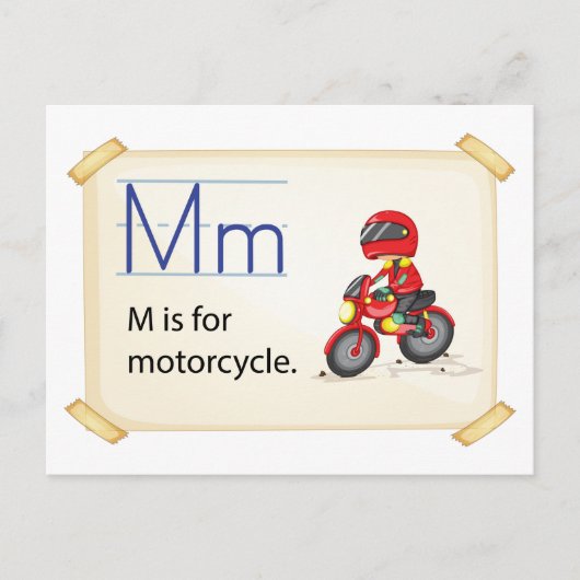 バイクのM ポストカード (正面)