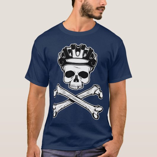バイクはまたは-バイクおよび骨が交差した図形死にます Tシャツ (正面)
