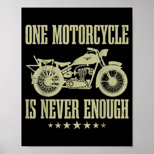 バイクは一台では足りない おもしろ ヴィンテージ バイク好き ポスター (正面)