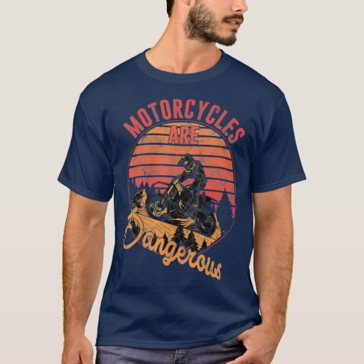 バイクは危険なマウンテンバイク Tシャツ (正面)