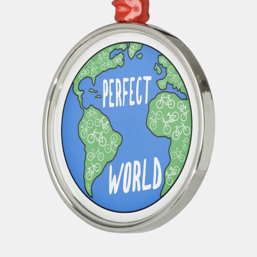 バイクは完璧な世界を作る メタルオーナメント (左)