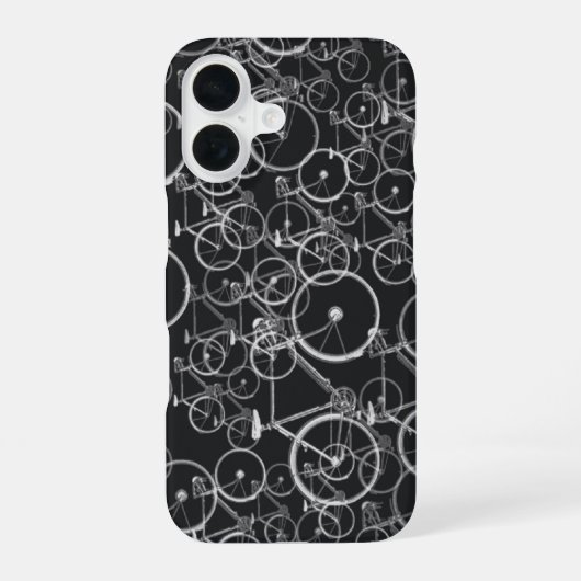 バイクは白黒で模造します iPhone 16ケース (裏面)