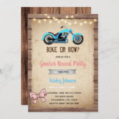 バイクまたは弓のジェンダーリビール招待状 招待状 (正面/裏面)