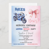 バイクまたは弓ジェンダーがパーティーを明かす 招待状 (正面/裏面)