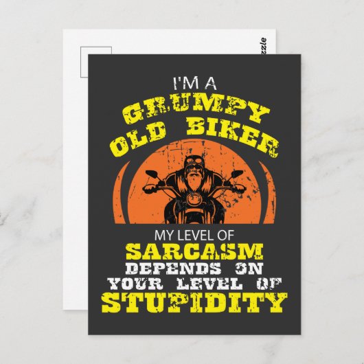 バイクもしくは自転車に乗る人おじいちゃんギフトfor不機嫌な古いバイクもしくは自転車に乗る人 ポストカード (正面/裏面)