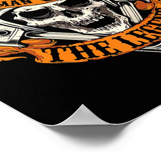 バイクもしくは自転車に乗る人おじいちゃん男性神話の伝説の父の日 ポスター (角)