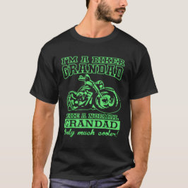 バイクもしくは自転車に乗る人おもしろいグランドファーザーデイTシャツ Tシャツ