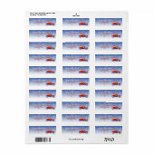 バイクもしくは自転車に乗る人おもしろいサンタホリデー差出人住所ラベル ラベル (フルシート)