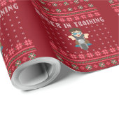 バイクもしくは自転車に乗る人で醜いクリスマスセーターをトレーニング ラッピングペーパー (ロールコーナー)