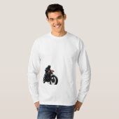 バイクもしくは自転車に乗る人とライダーTシャツ Tシャツ (正面フル)