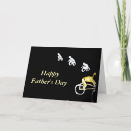 バイクもしくは自転車に乗る人と自転車 カード