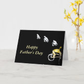 バイクもしくは自転車に乗る人と自転車 カード (黄色い花)