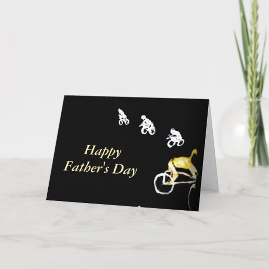 バイクもしくは自転車に乗る人と自転車 カード (正面)