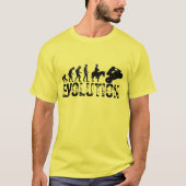 バイクもしくは自転車に乗る人のおもしろいEvolution Code Pun Tシャツ – クール (正面)