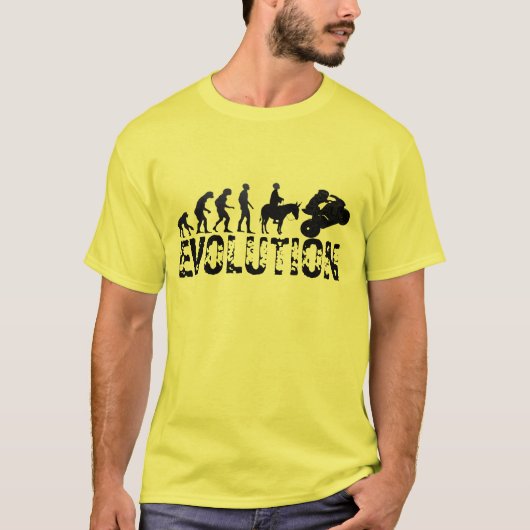 バイクもしくは自転車に乗る人のおもしろいEvolution Code Pun Tシャツ – クール (正面)