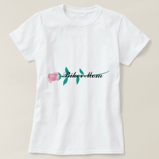 バイクもしくは自転車に乗る人のお母さんw/pinkrose 2 tシャツ (デザイン正面)