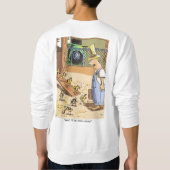 バイクもしくは自転車に乗る人のひなの白いスイートシャツ スウェットシャツ (裏面)