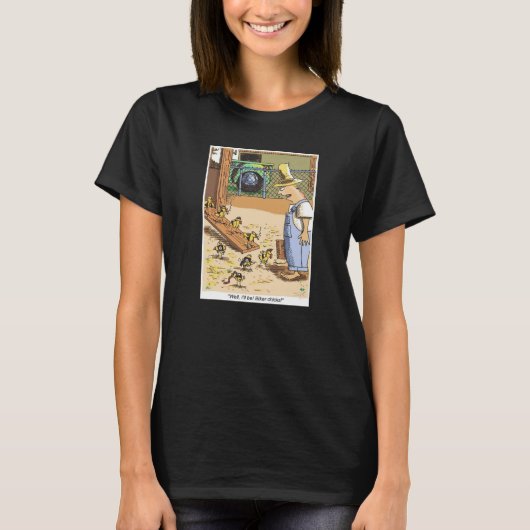 バイクもしくは自転車に乗る人のひな女性の黒いTシャツ Tシャツ (正面)