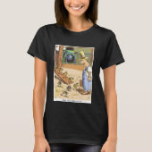 バイクもしくは自転車に乗る人のひな女性の黒いTシャツ Tシャツ (正面)