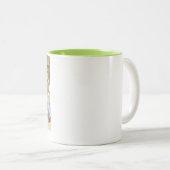 バイクもしくは自転車に乗る人のひな「オリジナル」のマグ ツートーンマグカップ (正面右)