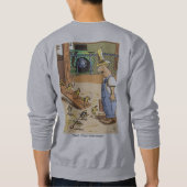 バイクもしくは自転車に乗る人のひよこグレーのスイートシャツ スウェットシャツ (裏面)