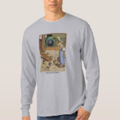 バイクもしくは自転車に乗る人のひよこ灰色の長袖シャツ Tシャツ (正面)