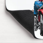 バイクもしくは自転車に乗る人のひよこ マウスパッド (コーナー)