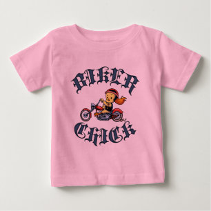 バイクもしくは自転車に乗る人のひよこII ベビーTシャツ