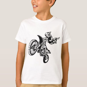 バイクもしくは自転車に乗る人のオートバイのモトクロス Tシャツ
