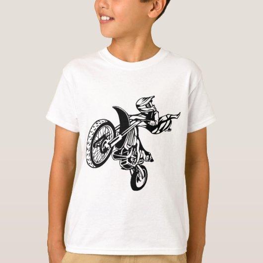 バイクもしくは自転車に乗る人のオートバイのモトクロス Tシャツ (正面)