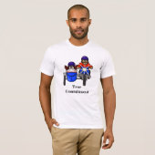 バイクもしくは自転車に乗る人のカップルの責任のTシャツ Tシャツ (正面フル)