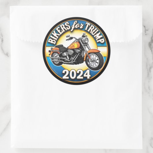 バイクもしくは自転車に乗る人のトランプ2024 – 愛国的サイクリング ラウンドシール (バッグ)