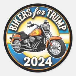 バイクもしくは自転車に乗る人のトランプ2024 – 愛国的サイクリング ラウンドシール