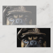 バイクもしくは自転車に乗る人のパグ 名刺 (正面/裏面)