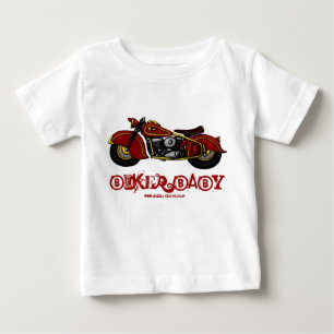 バイクもしくは自転車に乗る人のベビーのおもしろTシャツ ベビーTシャツ